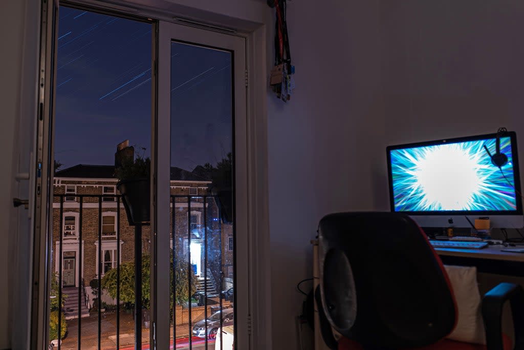 Lyrid meteors seen through a window in London in 2020 (Getty Images)