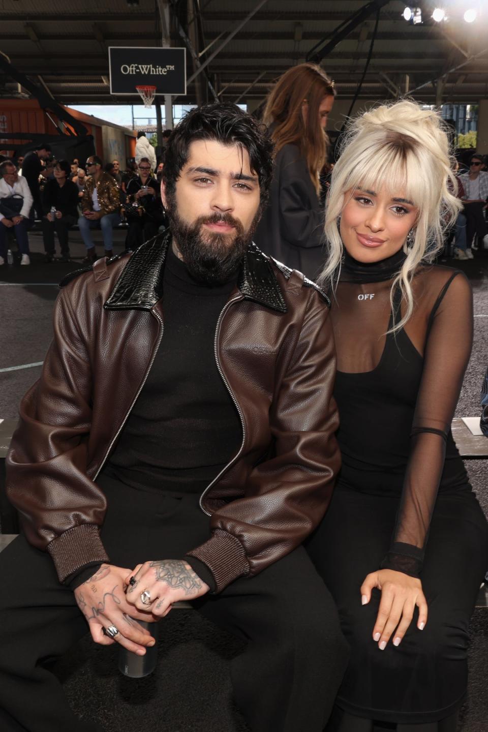 Zayn Malik and Camila Cabello at the Off-White show, New York Fashion Week (Getty Images)