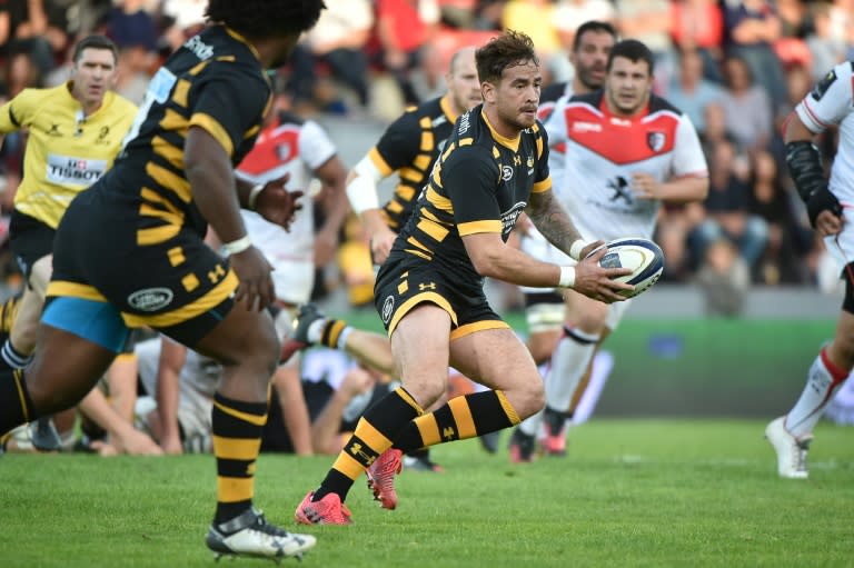 Wasps's fly-half Danny Cipriani runs with the ball during a European Champions Cup rugby union match in Castres, France, in October 2016