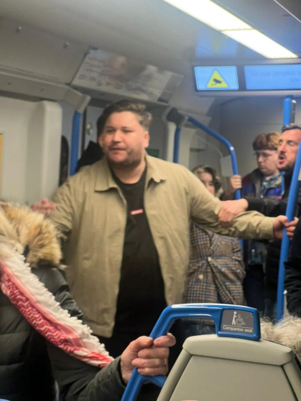 Passengers filmed the incident on the London service (Supplied)