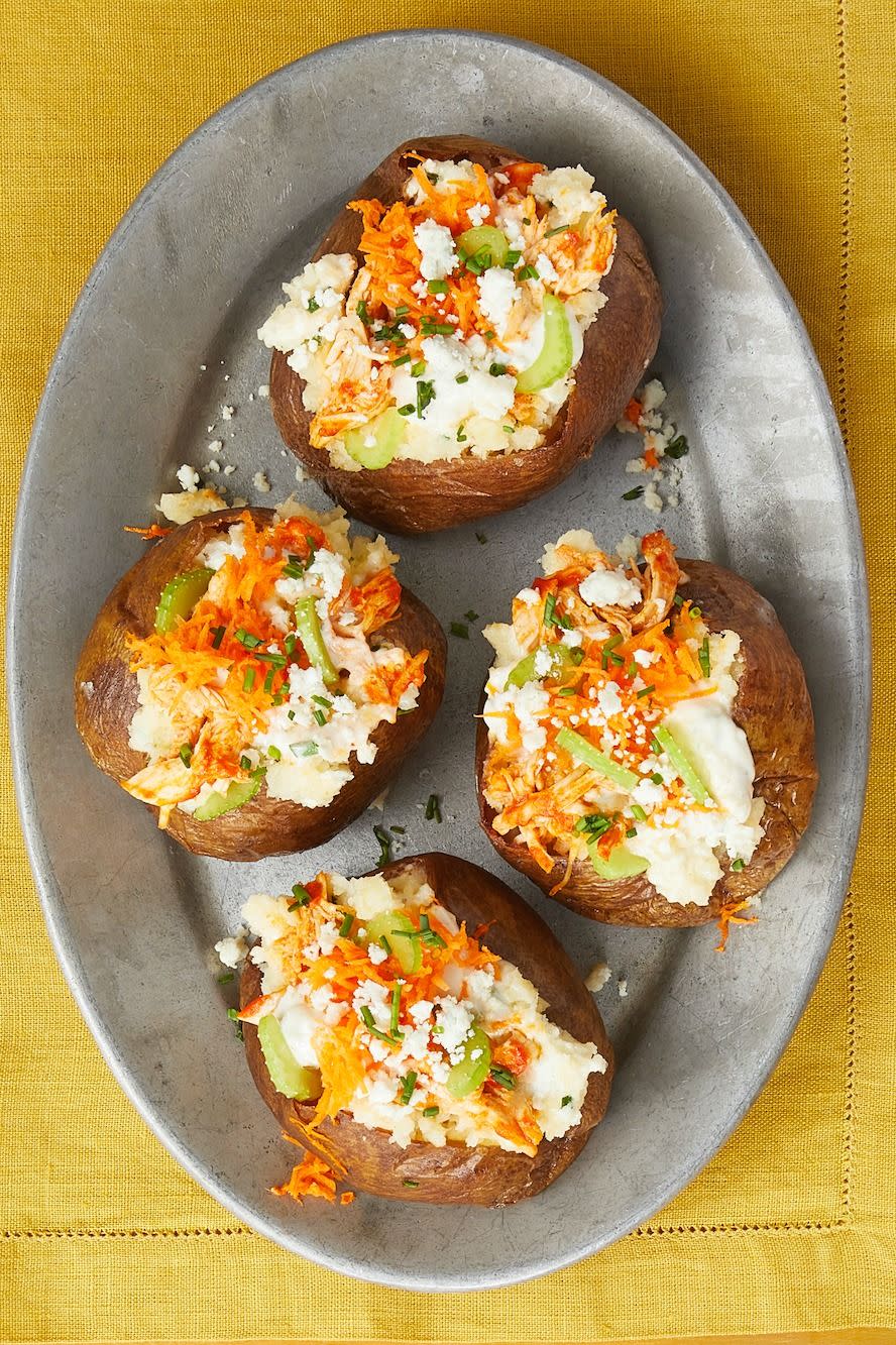 buffalo chicken baked potatoes