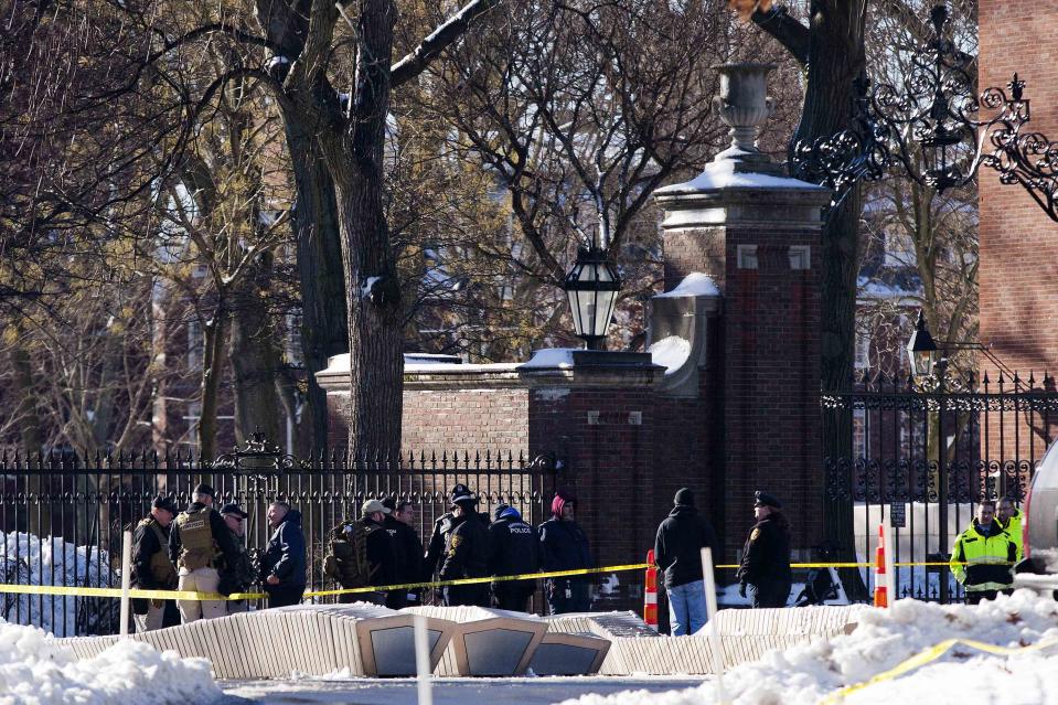 State and local police respond to reports of explosives at Harvard University in Cambridge