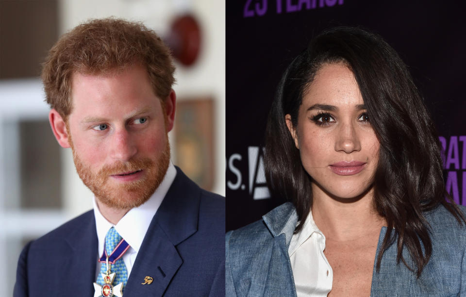 <p>In November, Harry was forced to issue a statement confirming that the <em>Suits</em> star was his girlfriend and telling the media to back off. Markle along with her family and friends had been hounded by the press since the dating rumors began. (Photo: Getty Images) </p>