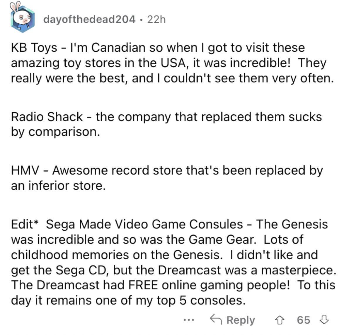 Reddit screenshot about nostalgic video game consoles.