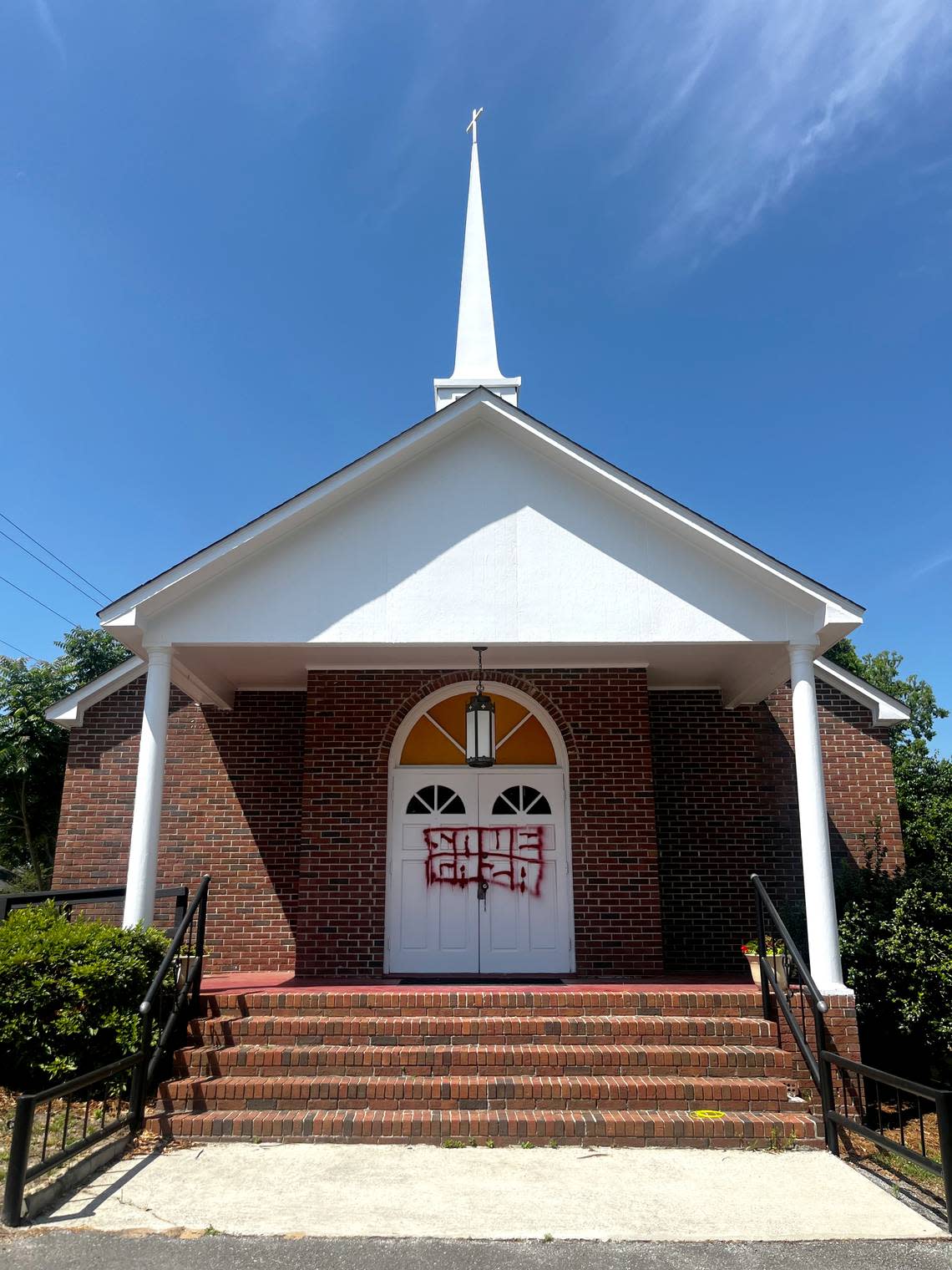Suburban Baptist Church in West Columbia was vandalized Thursday night.