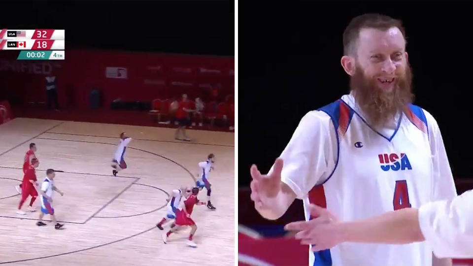 Matthew Millett hits an audacious buzzer beater for Team USA. (Image: Special Olympics)