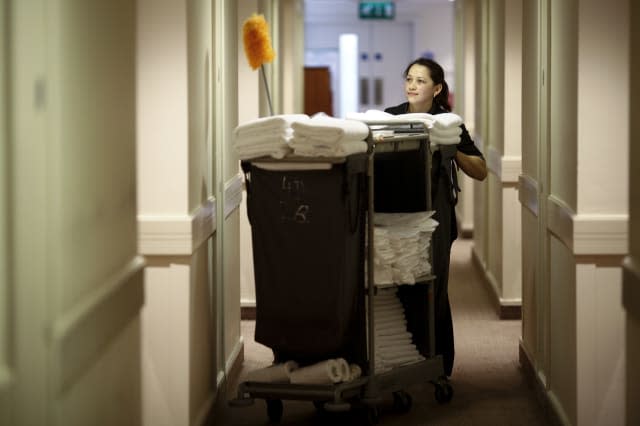 hotel maid stock image