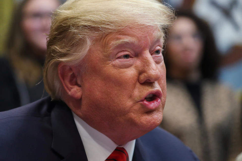 President Donald Trump on Tuesday compared Democrats' ongoing impeachment inquiry to a "lynching." (Photo: Leah Millis / Reuters)