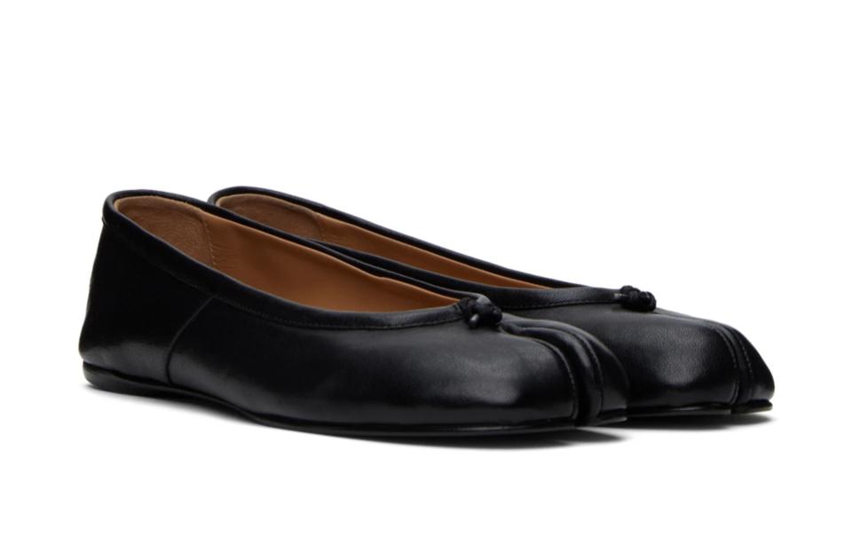 MAISON MARGIELA Black Tabi Ballerina Flats