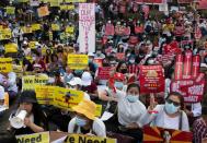 Protest against the military coup in Yangon