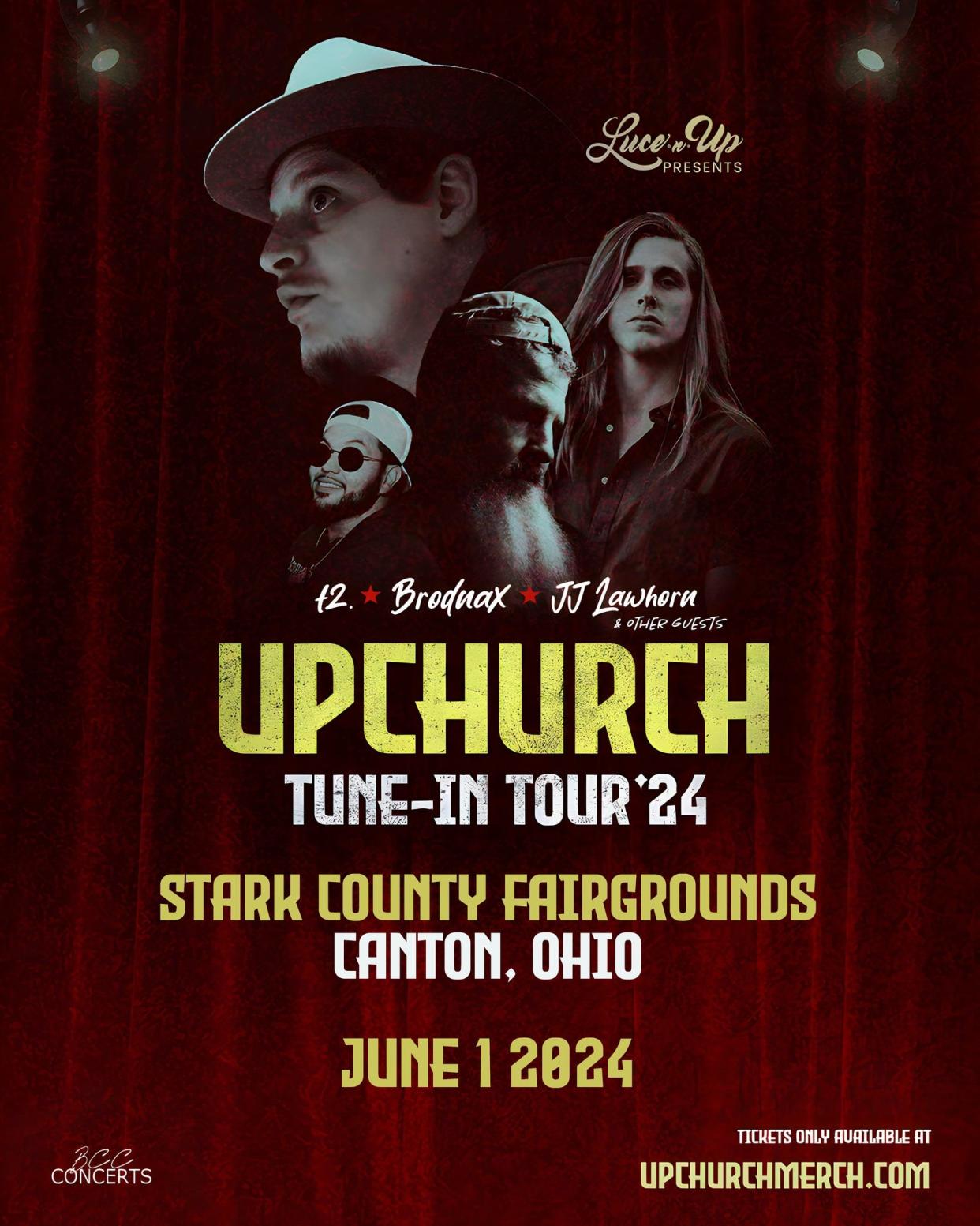 Musical artist Upchurch, who blends country music with rap and hip-hop, will be in concert on June 1 at the Stark County Fairgrounds. Tickets are on sale online.