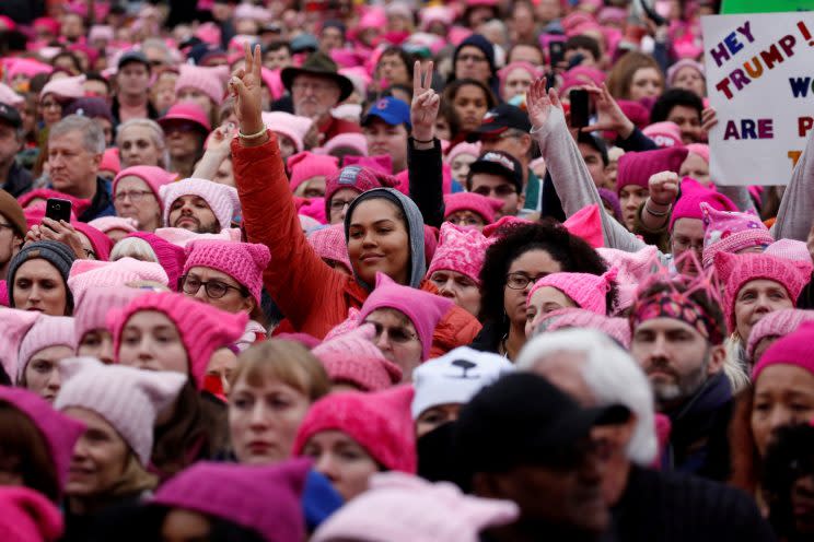 People gather for the Women's March in Washington U.S., January 21, 2017. REUTERS 