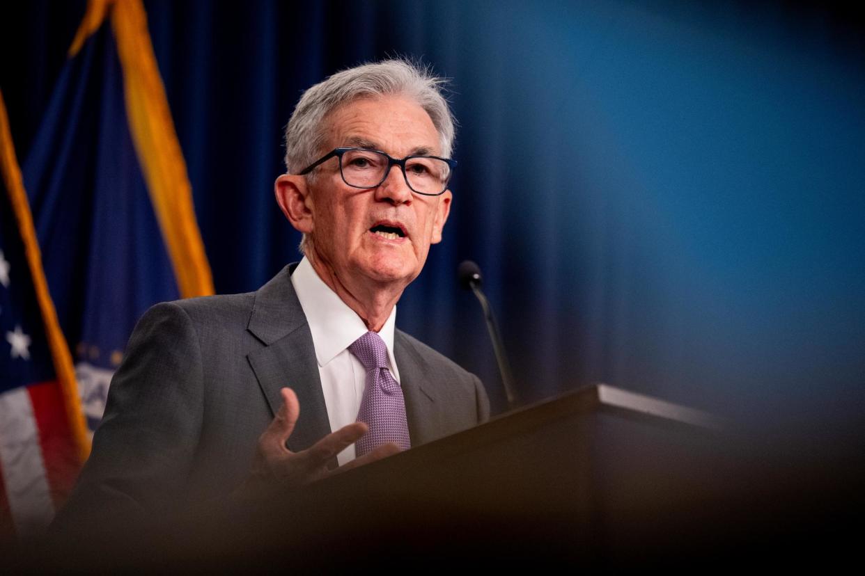 <span>Jerome Powell, chair of the Federal Reserve, speaks in Washington in July.</span><span>Photograph: Andrew Harnik/Getty Images</span>