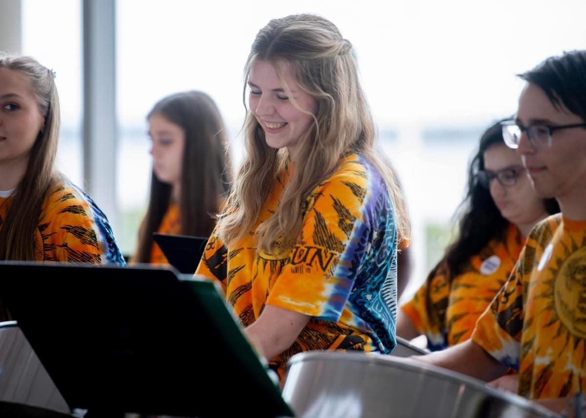 The Ambridge Steel Drum Band entertained music educators last week at conference along Presque Isle Bay in Erie. The group has a special 35th anniversary concert in Ambridge this week.