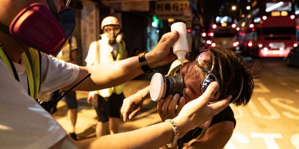 hong kong protest tear gas