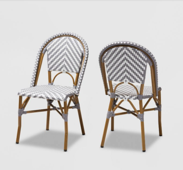Baxton Studio Set of 2 Celie Bistro Chairs