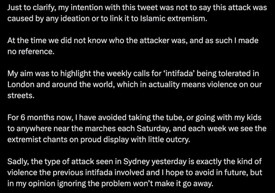 Riley has said she is ‘sorry’ if her post was ‘misunderstood’ (X/Twitter)