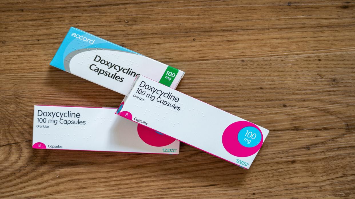  Three boxes of capsules of doxycycline 