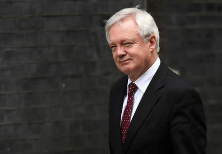 David Davis, Britain's Secretary of State for Exiting the European Union, arrives for a cabinet meeting at 10 Downing Street in London, September 21, 2017. REUTERS/Toby Melville