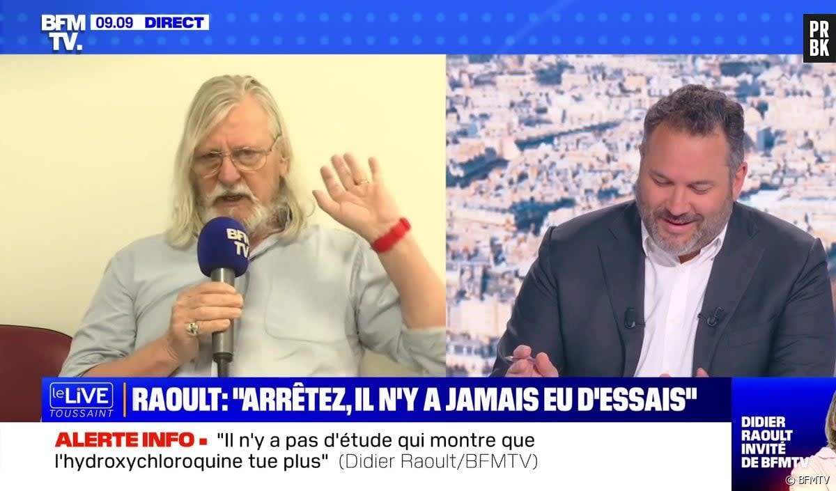 Vif accrochage entre Didier Raoult et Bruce Toussaint sur BFMTV - BFMTV