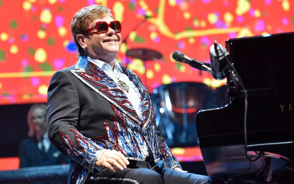 Elton John playing in Illinois, 2019 - AP