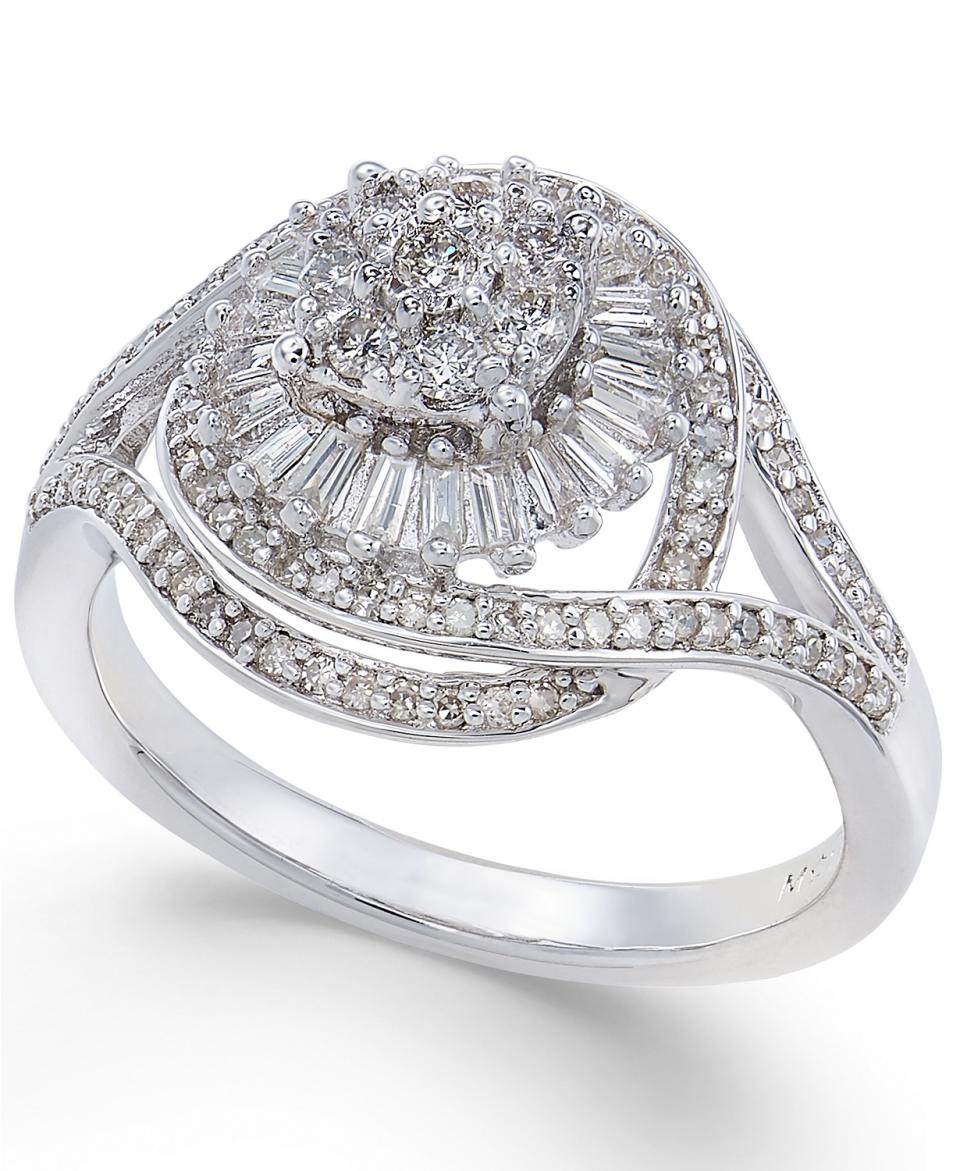 Macy's diamond starburst cluster ring, engagement rings under 1000