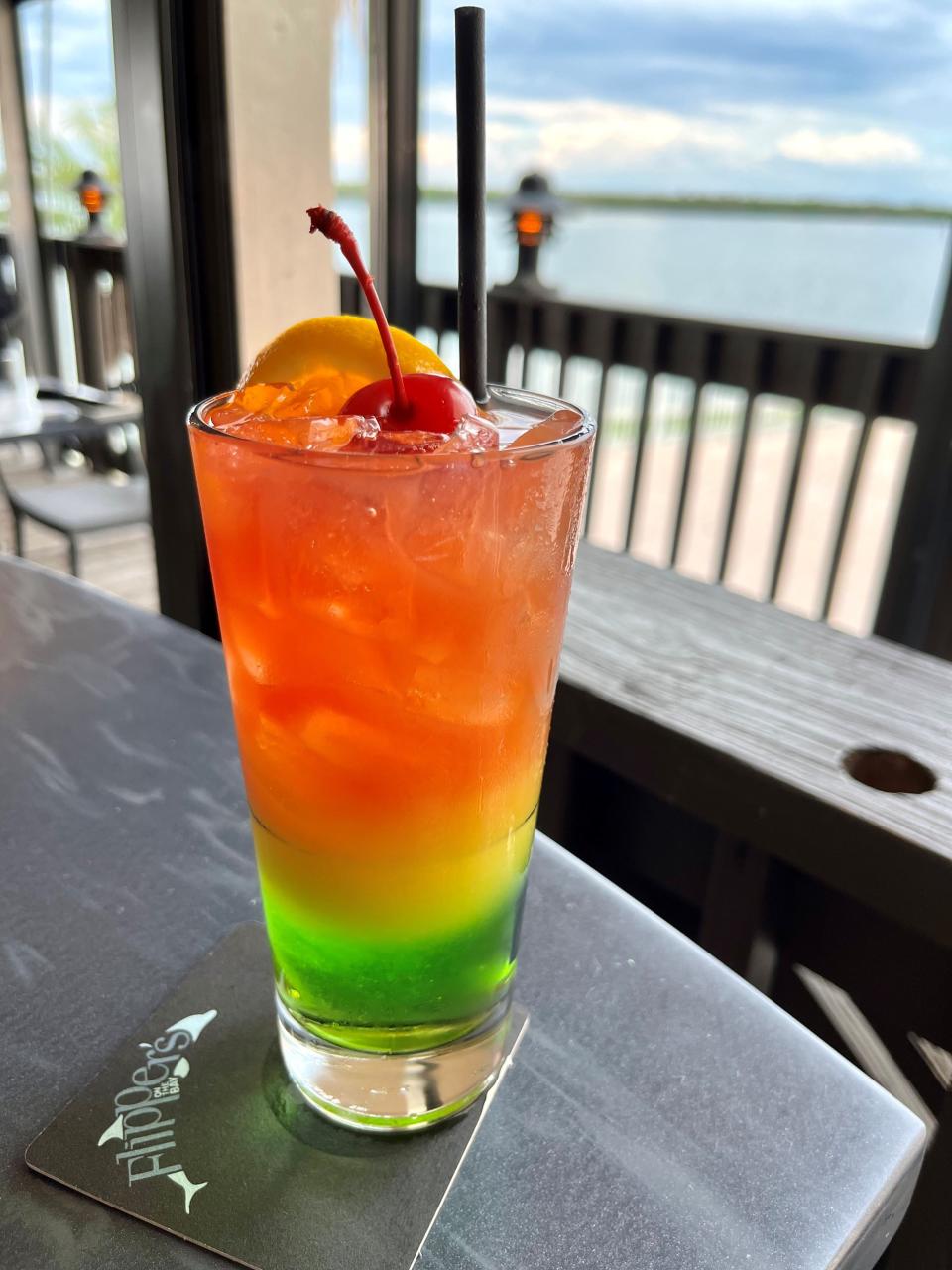 The Lovers Key rum punch is a popular choice at Flipper's On The Bay.