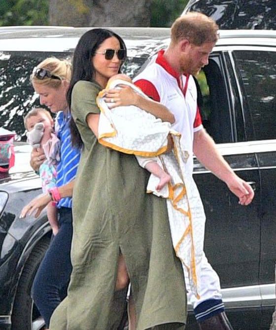 Meghan Markle and Baby Archie cheered on Prince Harry at the <a href="https://people.com/royals/meghan-markle-kate-middleton-bring-kids-louis-archie-polo-match/" rel="nofollow noopener" target="_blank" data-ylk="slk:King Power Royal Charity Polo Day;elm:context_link;itc:0;sec:content-canvas" class="link ">King Power Royal Charity Polo Day</a>. Meghan looked California-chic in a <a href="https://click.linksynergy.com/deeplink?id=93xLBvPhAeE&mid=37420&murl=https%3A%2F%2Fwww.matchesfashion.com%2Fus%2Fproducts%2F1256781&u1=PEO%2CShopping%3AEverythingYouNeedtoCopyMeghanMarkle%27sChicSummerStyle%2Ckamiphillips2%2CUnc%2CGal%2C6939680%2C201907%2CI" rel="nofollow noopener" target="_blank" data-ylk="slk:$585 khaki green V-neck linen midi dress by Lisa Marie Fernandez;elm:context_link;itc:0;sec:content-canvas" class="link ">$585 khaki green V-neck linen midi dress by Lisa Marie Fernandez</a> with aviator sunglasses. <strong>Get the Look!</strong> Warehouse Shirtdress with Belt in Khaki Green, $67; <a href="https://click.linksynergy.com/deeplink?id=93xLBvPhAeE&mid=35719&murl=https%3A%2F%2Fus.asos.com%2Fwarehouse%2Fwarehouse-shirt-dress-with-belt-in-khaki%2Fprd%2F11947104&u1=PEO%2CShopping%3AEverythingYouNeedtoCopyMeghanMarkle%27sChicSummerStyle%2Ckamiphillips2%2CUnc%2CGal%2C6939680%2C201907%2CI" rel="nofollow noopener" target="_blank" data-ylk="slk:asos.com;elm:context_link;itc:0;sec:content-canvas" class="link ">asos.com</a> Wilt Tiered Shell Dress, $172; <a href="https://www.amazon.com/Wilt-Womens-Tiered-Shell-X-Small/dp/B07PPVVHQY/ref=as_li_ss_tl?s=shopbop&ref_=sb_ts&linkCode=ll1&tag=poamzfmeghanmarklesummerstyle2019kphillips0719-20&linkId=7b7f9cf5d5788c00e36229d2880c7199&language=en_US" rel="nofollow noopener" target="_blank" data-ylk="slk:amazon.com;elm:context_link;itc:0;sec:content-canvas" class="link ">amazon.com</a> & Other Stories Twist Knot Midi Dress, $89; <a href="https://click.linksynergy.com/deeplink?id=93xLBvPhAeE&mid=41994&murl=https%3A%2F%2Fwww.stories.com%2Fen_usd%2Fclothing%2Fdresses%2Fproduct.twist-knot-midi-dress-khaki.0657559007.html&u1=PEO%2CShopping%3AEverythingYouNeedtoCopyMeghanMarkle%27sChicSummerStyle%2Ckamiphillips2%2CUnc%2CGal%2C6939680%2C201907%2CI" rel="nofollow noopener" target="_blank" data-ylk="slk:stories.com;elm:context_link;itc:0;sec:content-canvas" class="link ">stories.com</a> New Look Linen Tiered Wrap Dress in Green, $42; <a href="https://click.linksynergy.com/deeplink?id=93xLBvPhAeE&mid=35719&murl=https%3A%2F%2Fus.asos.com%2Fnew-look%2Fnew-look-linen-tiered-wrap-dress-in-green%2Fprd%2F12661899&u1=PEO%2CShopping%3AEverythingYouNeedtoCopyMeghanMarkle%27sChicSummerStyle%2Ckamiphillips2%2CUnc%2CGal%2C6939680%2C201907%2CI" rel="nofollow noopener" target="_blank" data-ylk="slk:asos.com;elm:context_link;itc:0;sec:content-canvas" class="link ">asos.com</a> Maeve Goregiana Midi Dress, $150; <a href="https://click.linksynergy.com/deeplink?id=93xLBvPhAeE&mid=39789&murl=https%3A%2F%2Fwww.anthropologie.com%2Fshop%2Fgeorgiana-midi-dress&u1=PEO%2CShopping%3AEverythingYouNeedtoCopyMeghanMarkle%27sChicSummerStyle%2Ckamiphillips2%2CUnc%2CGal%2C6939680%2C201907%2CI" rel="nofollow noopener" target="_blank" data-ylk="slk:anthropologie.com;elm:context_link;itc:0;sec:content-canvas" class="link ">anthropologie.com</a> Eileen Fisher Asymmetrical Shift Dress, $238; <a href="https://click.linksynergy.com/deeplink?id=93xLBvPhAeE&mid=1237&murl=https%3A%2F%2Fshop.nordstrom.com%2Fs%2Feileen-fisher-asymmetrical-shift-dress-regular-petite%2F5360685&u1=PEO%2CShopping%3AEverythingYouNeedtoCopyMeghanMarkle%27sChicSummerStyle%2Ckamiphillips2%2CUnc%2CGal%2C6939680%2C201907%2CI" rel="nofollow noopener" target="_blank" data-ylk="slk:nordstrom.com;elm:context_link;itc:0;sec:content-canvas" class="link ">nordstrom.com</a>