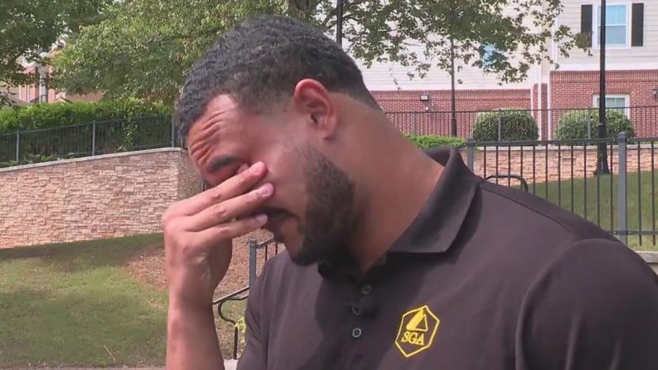 <div>Anthony Harrison, moved to tears as he explained the moment he found Alasia Franklin, the Kennesaw State University student killed in a campus shooting on May 18, 2024.</div>
