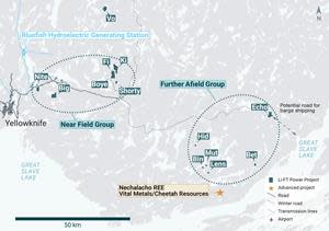 Location of LIFT’s Yellowknife Lithium Project. Drilling has been thus far focused on the Road Access Group of pegmatites which are located to the east of the city of Yellowknife along a government-maintained paved highway, as well as the Echo target in the Further Afield Group.