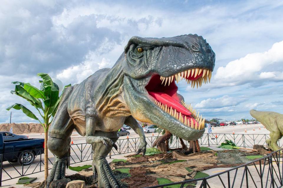 The Jurassic Quest Drive Thru touring dinosaur exhibit will inhabit the Arrowhead Stadium parking lot May 14-30.