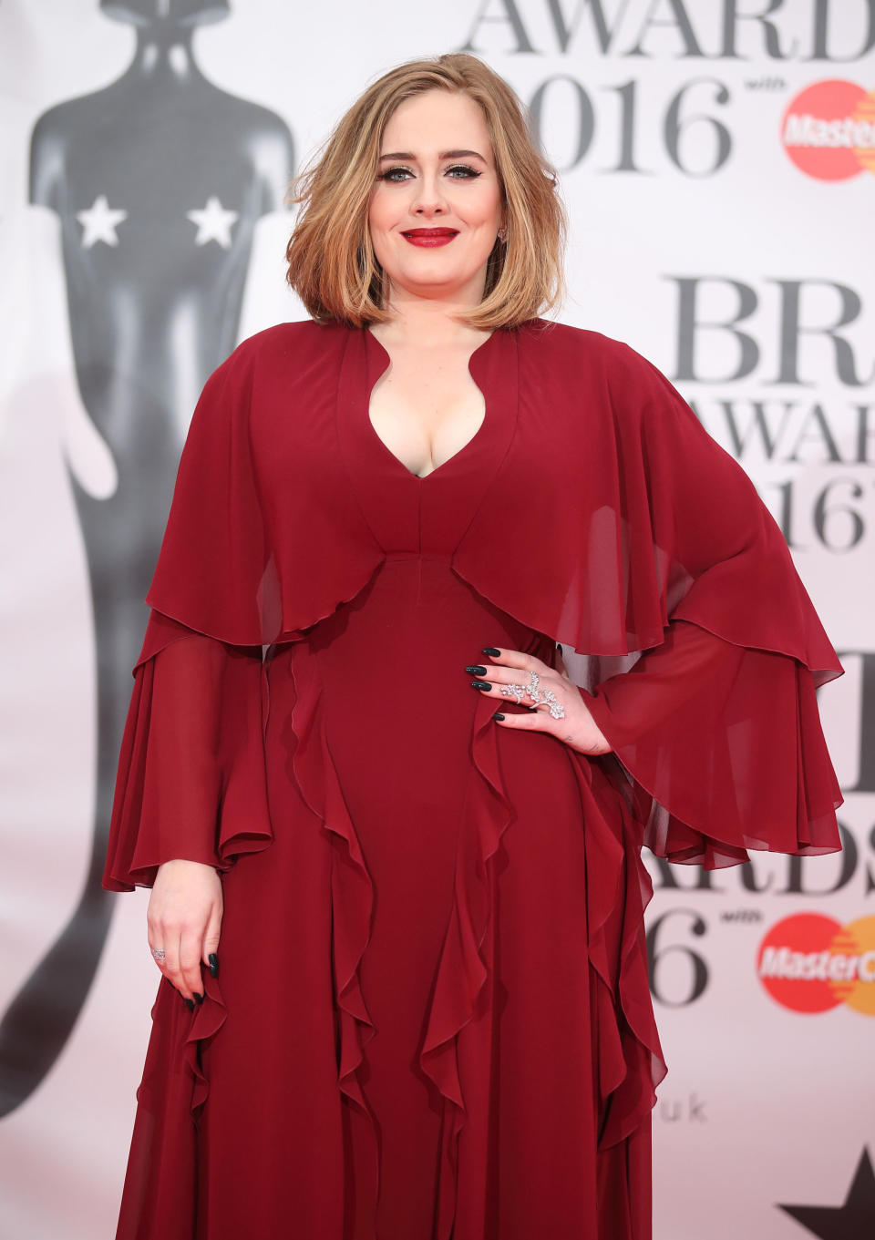 Adele attends the BRIT Awards 2016 at The O2 Arena on February 24, 2016 in London, England.