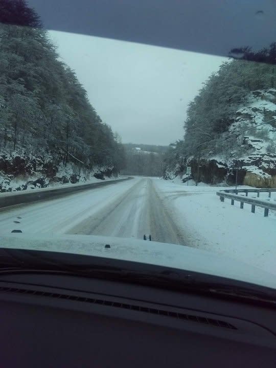 Snow along Bon Air Mountain in White County (Courtesy: White County Sheriff’s Office)