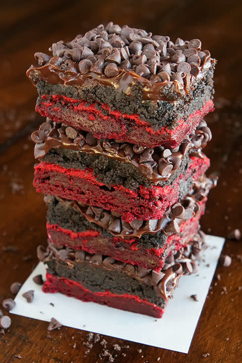 Red Velvet Oreo Truffle Brownies