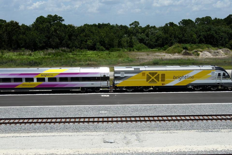 Brightline Green and Pink Trains Arrive, Orlando