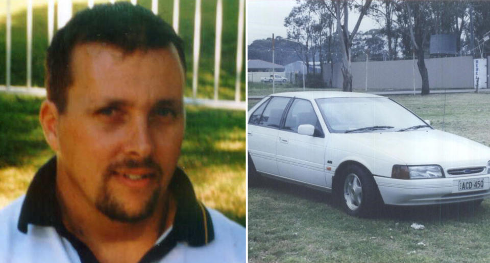 Ian Charles Draper, 37, and his 1992 white Ford Falcon.