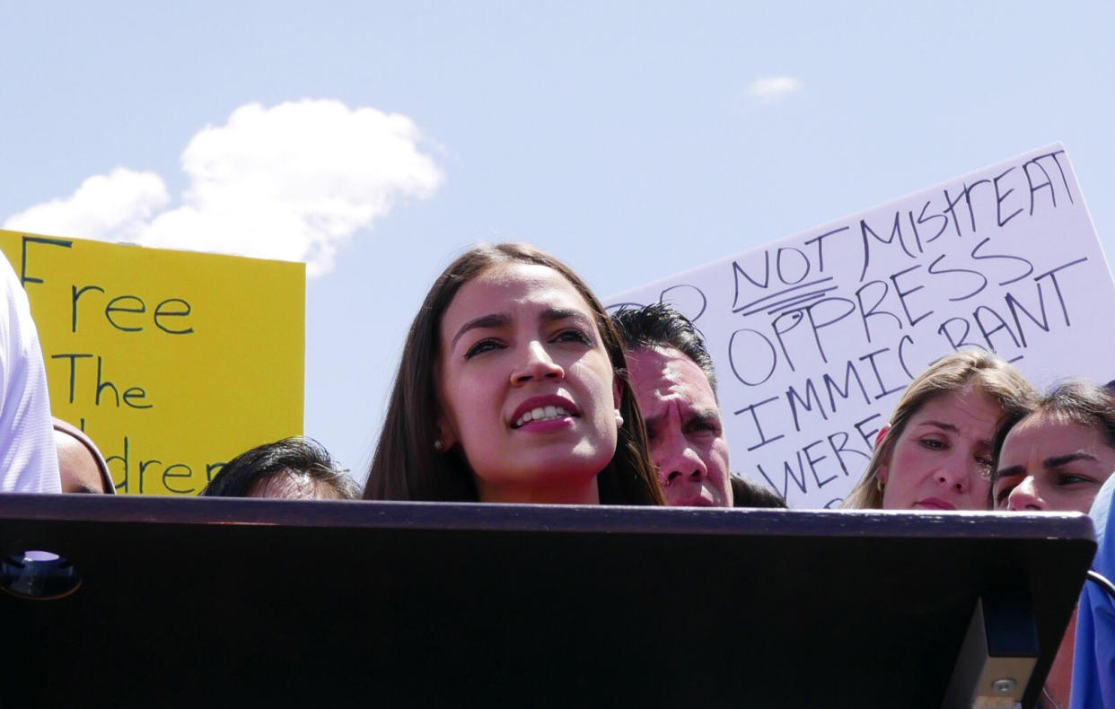 Rep. Alexandria Ocasio-Cortez in Clint, Texas. (Photo: Hunter Walker/Yahoo News)