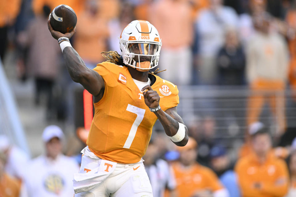 Joe Milton III played in college with Michigan and then Tennessee. (Photo by Eakin Howard/Getty Images)