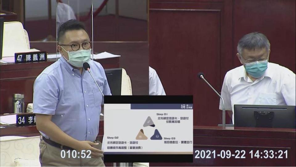 左起：國民黨台北市議員張斯綱、台北市市長柯文哲。（圖／取自張斯綱臉書）