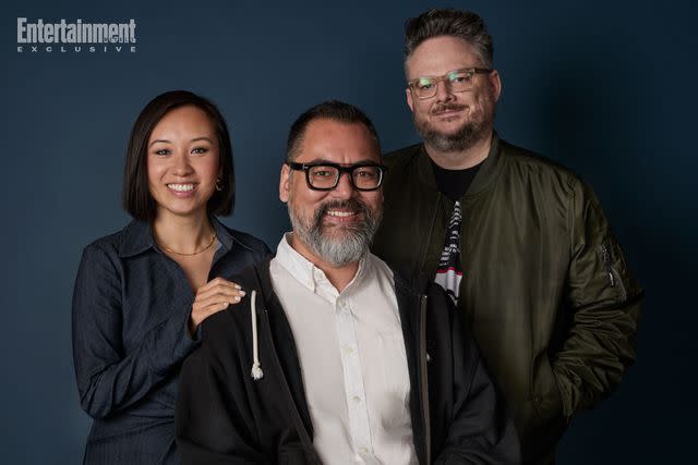 <p>JSquared Photography/NBCUniversal</p> 'Scott Pilgrim Takes Off' star Ellen Wong, and co-creators/co-showrunners Bryan Lee O'Malley and BenDavid Grabinski