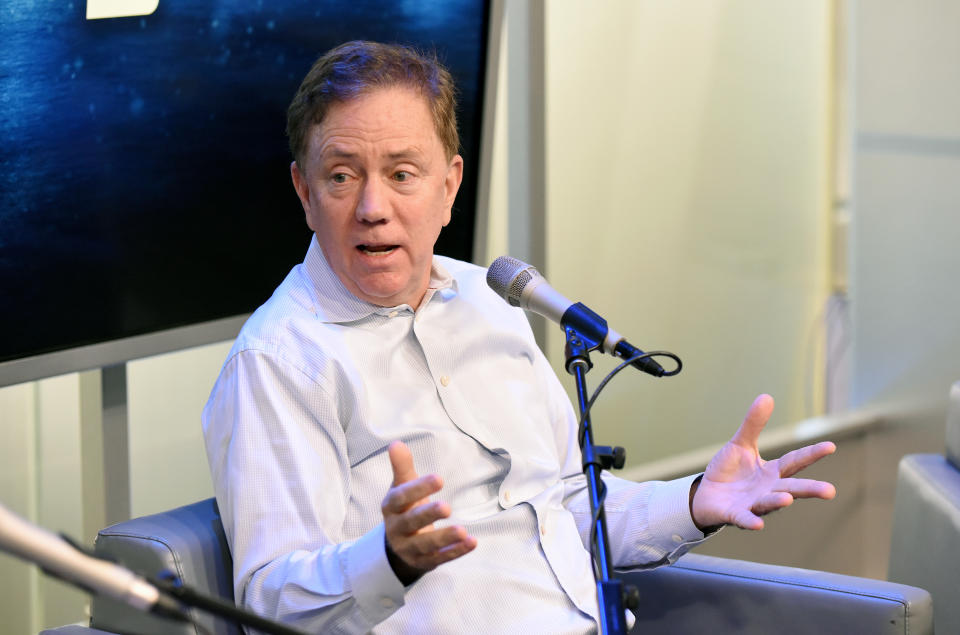 NEW YORK, NEW YORK - DECEMBER 20:  Governor of Connecticut Ned Lamont speaks during SiriusXM Business Radio's 'Making A Leader' Series with Governor, Ned Lamont and Wife, Anne Lamont at SiriusXM Studios on December 20, 2019 in New York City.  (Photo by Bonnie Biess/Getty Images for SiriusXM)