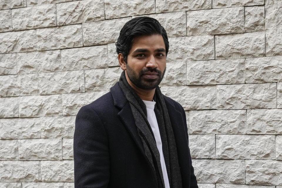 Indian actor Anupam Tripathi, who starred in the Netflix series "Squid Game", poses after an interview in Seoul, South Korea on Nov. 18, 2021. Tripathi was named one of AP's breakthrough entertainers of the year. (AP Photo/Ahn Young-joon).