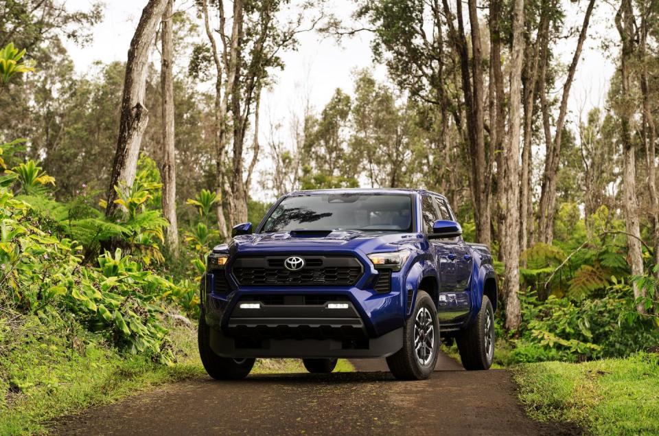 collection of 2024 toyota tacoma press images highlights trd sport, limited, and trd prerunner trim levels