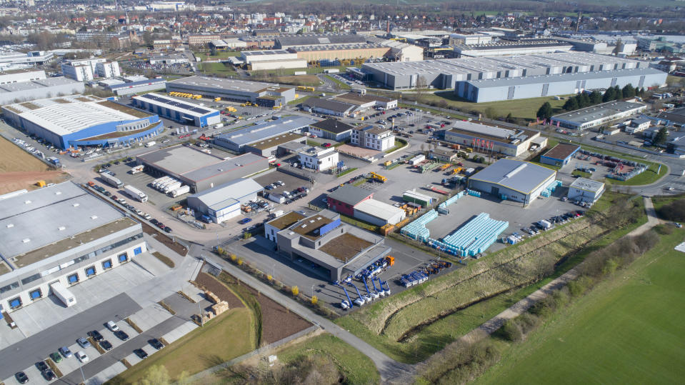 Industrial area, industrial district - aerial view