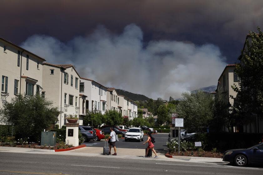 TRABUCO CANYON CALIF SEPTEMBER 10, 2024 - Trabuco Canyon residents evacuate as the Airport fire prompt evacuations. So far, the fire has charred more than 9,000 acres. (Allen J. Schaben / Los Angeles Times)