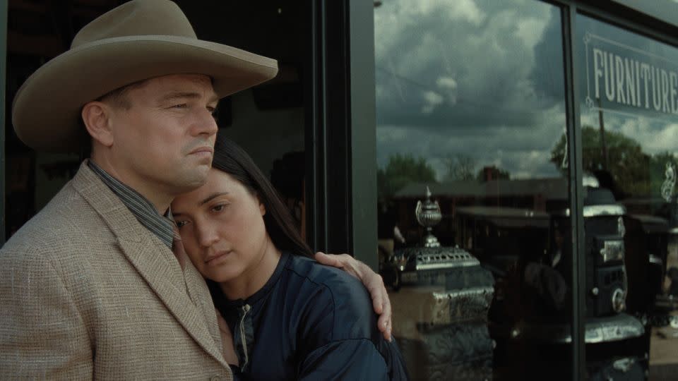 (From left) Leonardo DiCaprio and Lily Gladstone in 'Killers of the Flower Moon.' - Apple TV+