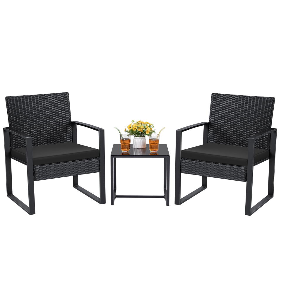 <p><a href="https://go.redirectingat.com?id=74968X1596630&url=https%3A%2F%2Fwww.walmart.com%2Fip%2FLacoo-3-Pieces-Patio-Conversation-Set-PE-Rattan-Bistro-Chairs-Set-of-2-with-Coffee-Table-Black%2F560152765&sref=https%3A%2F%2Fwww.countryliving.com%2Fshopping%2Fg46674031%2Fwalmart-presidents-day-sale-2024-outdoor-furniture%2F" rel="nofollow noopener" target="_blank" data-ylk="slk:Shop Now;elm:context_link;itc:0;sec:content-canvas" class="link ">Shop Now</a></p><p>3-Piece Patio Conversation Set </p><p>walmart.com</p><p>$99.99</p>