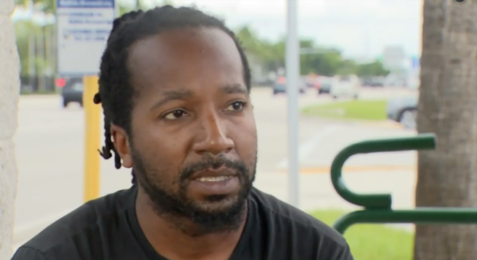 Errol Leath talks to WSVN reporters.