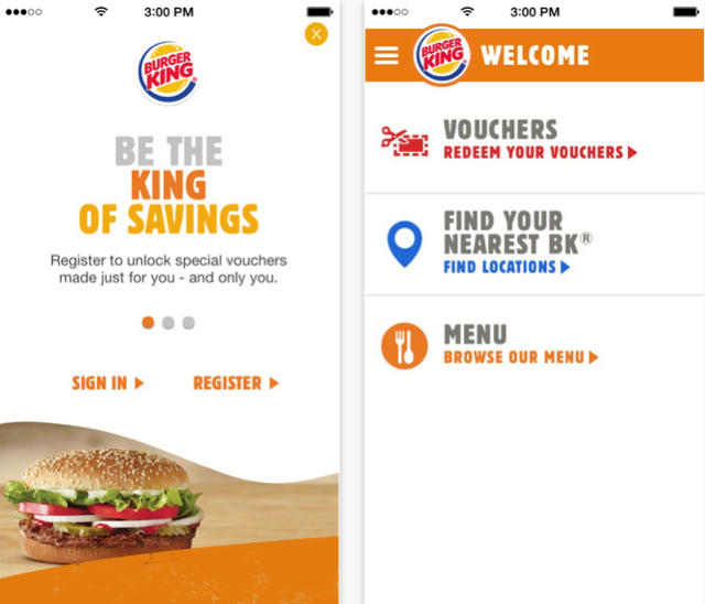 Burger King app available across the pond