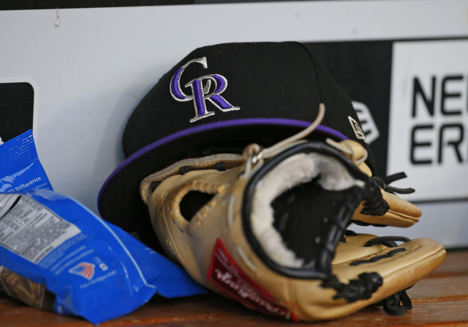 PITTSBURGH, PA - MAY 21:  A New Era Colorado Rockies hat is seen in action against the Pittsburgh Pirates at PNC Park on May 21, 2019 in Pittsburgh, Pennsylvania.  (Photo by Justin K. Aller/Getty Images)